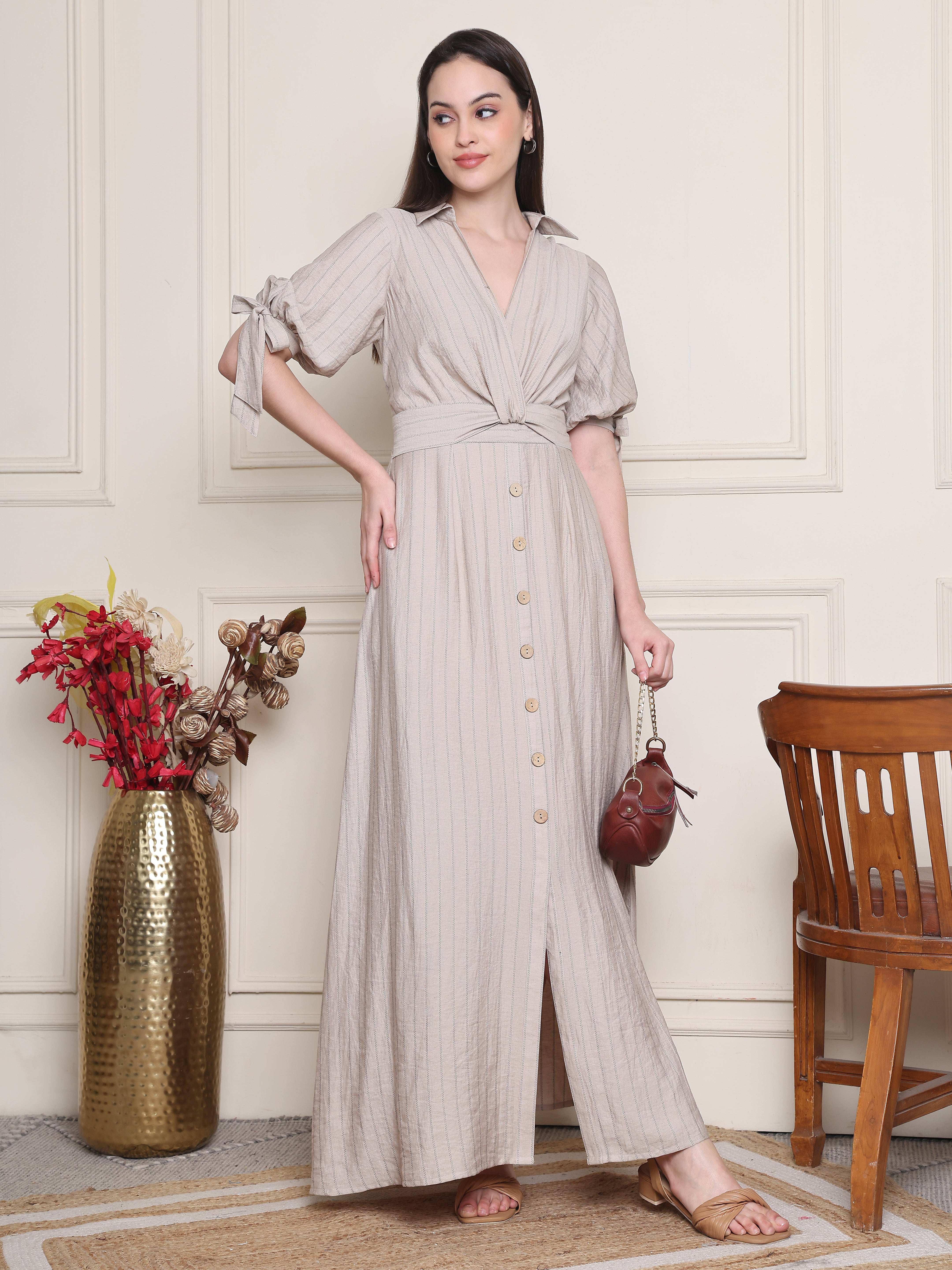 Buy Kristy Relaxed Fit Twill Western Dress (Light Grey) from Kelin light-grey / XXL