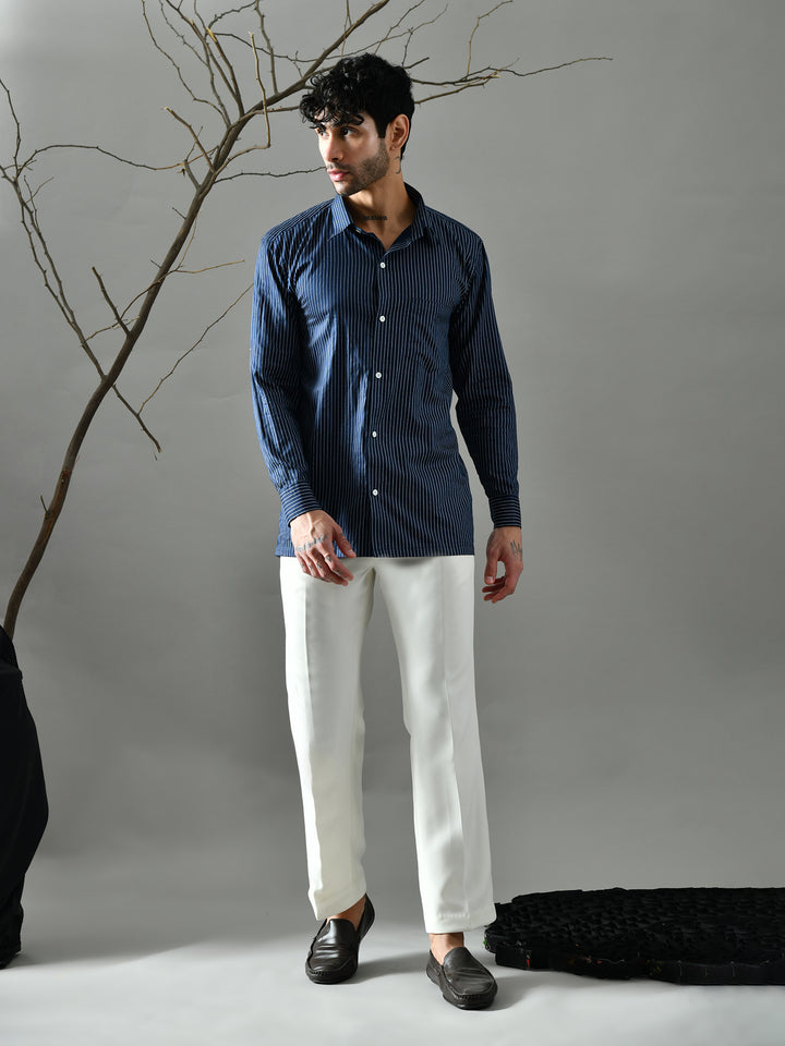 Regular Fit Banana Crepe Trousers (Off-White)