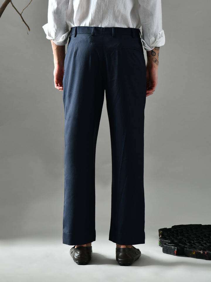 Regular Fit Twill Pants (Navy Blue)