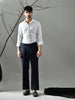 Regular Fit Twill Pants (Navy Blue)