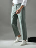 Regular Fit Tweed Pants (Green & Cream)