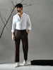 Regular Fit Suiting Fabric Trousers (Brown)