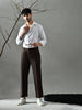 Regular Fit Suiting Fabric Trousers (Brown)