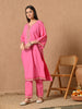 Heer Embroidered Cotton Kurta Set (Hot Pink)