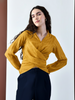 Pixie Wrap Textured Shirt (Mustard)