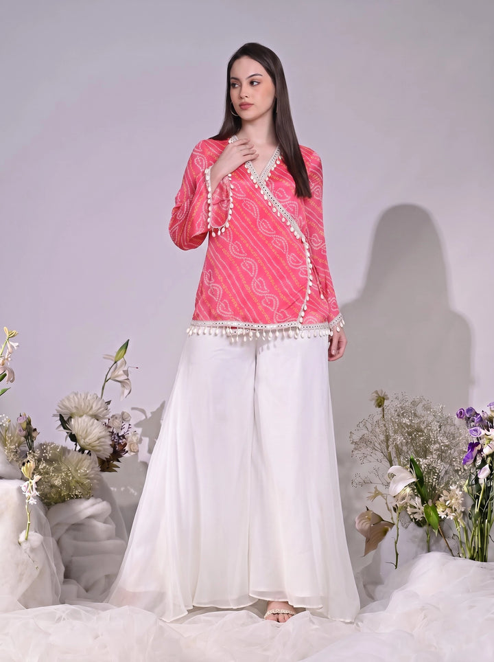 Kiara, Bandhani, Indo-Western sharara set (PINK)