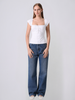 ALOHA White Fitted Poplin Top