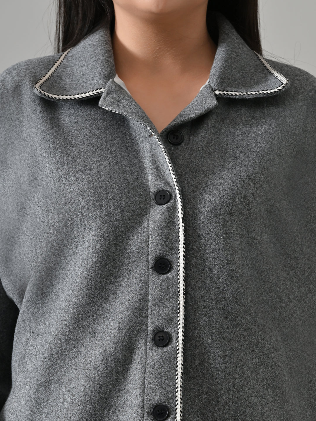 BETH LIGHT GREY LACE SHACKET (LIGHT GREY)