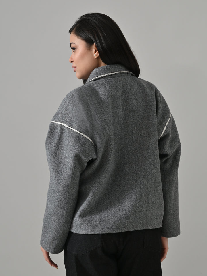 BETH LIGHT GREY LACE SHACKET (LIGHT GREY)