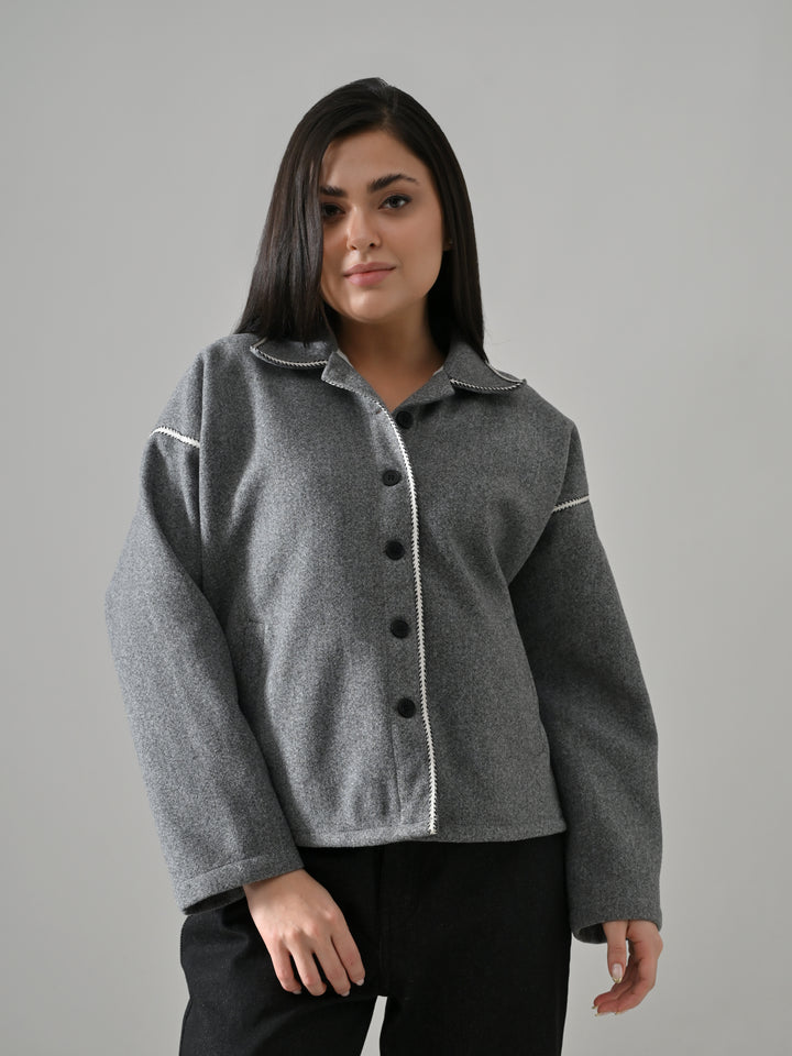 BETH LIGHT GREY LACE SHACKET (LIGHT GREY)