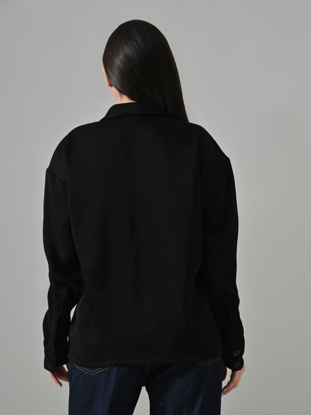 SILFIRA LEATHER POCKET SHIRT (BLACK)