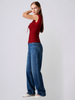 ALOHA Red Fitted Poplin Top