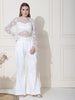 lisa, embroidered net indo western set (Clean white)