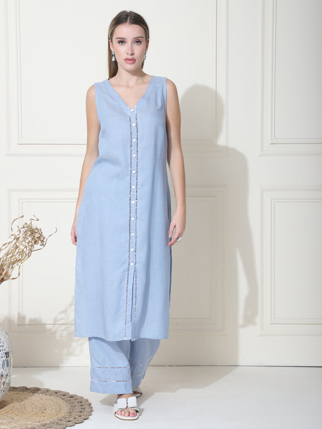 noha, Rayon pakistani set (Light-blue|white)