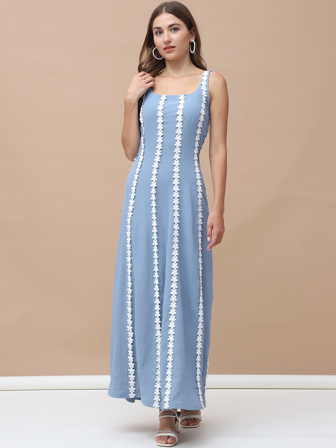 JULIET, LATTE CREPE Dress (POWDER BLUE)