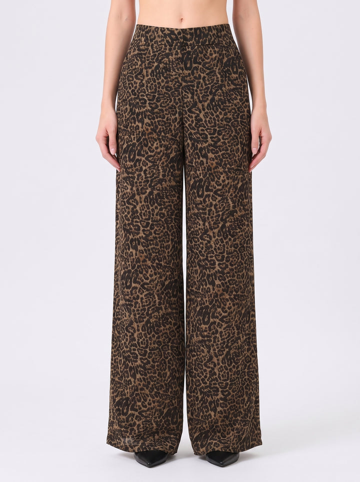Mysha Leopard Print Trouser – Brown
