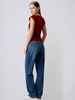 ALOHA Red Fitted Poplin Top