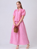 Reize Gingham Puff Sleeve Co-ord Set ( Pink )