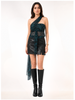 ZARAH Snake Print Off-Shoulder Drape Top (Teal)