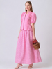Reize Gingham Puff Sleeve Co-ord Set ( Pink )