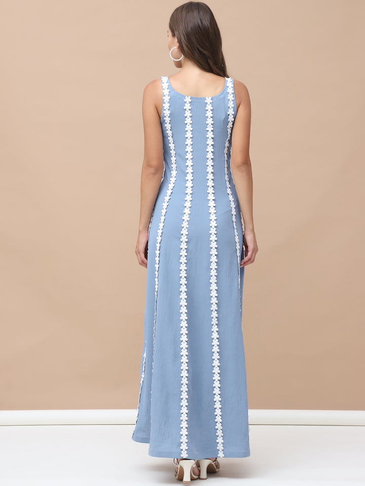 JULIET, LATTE CREPE Dress (POWDER BLUE)