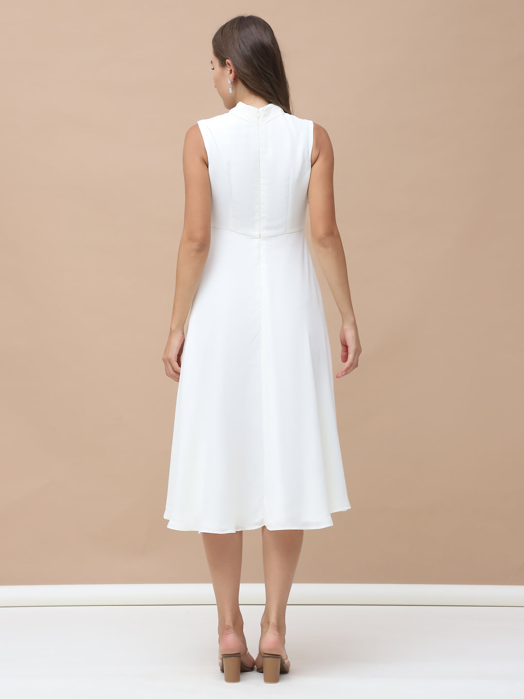 DOVE, GORGETTE, Party Wear Dress (Off-White)