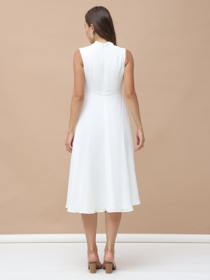 DOVE, GORGETTE, Party Wear Dress (Off-White)