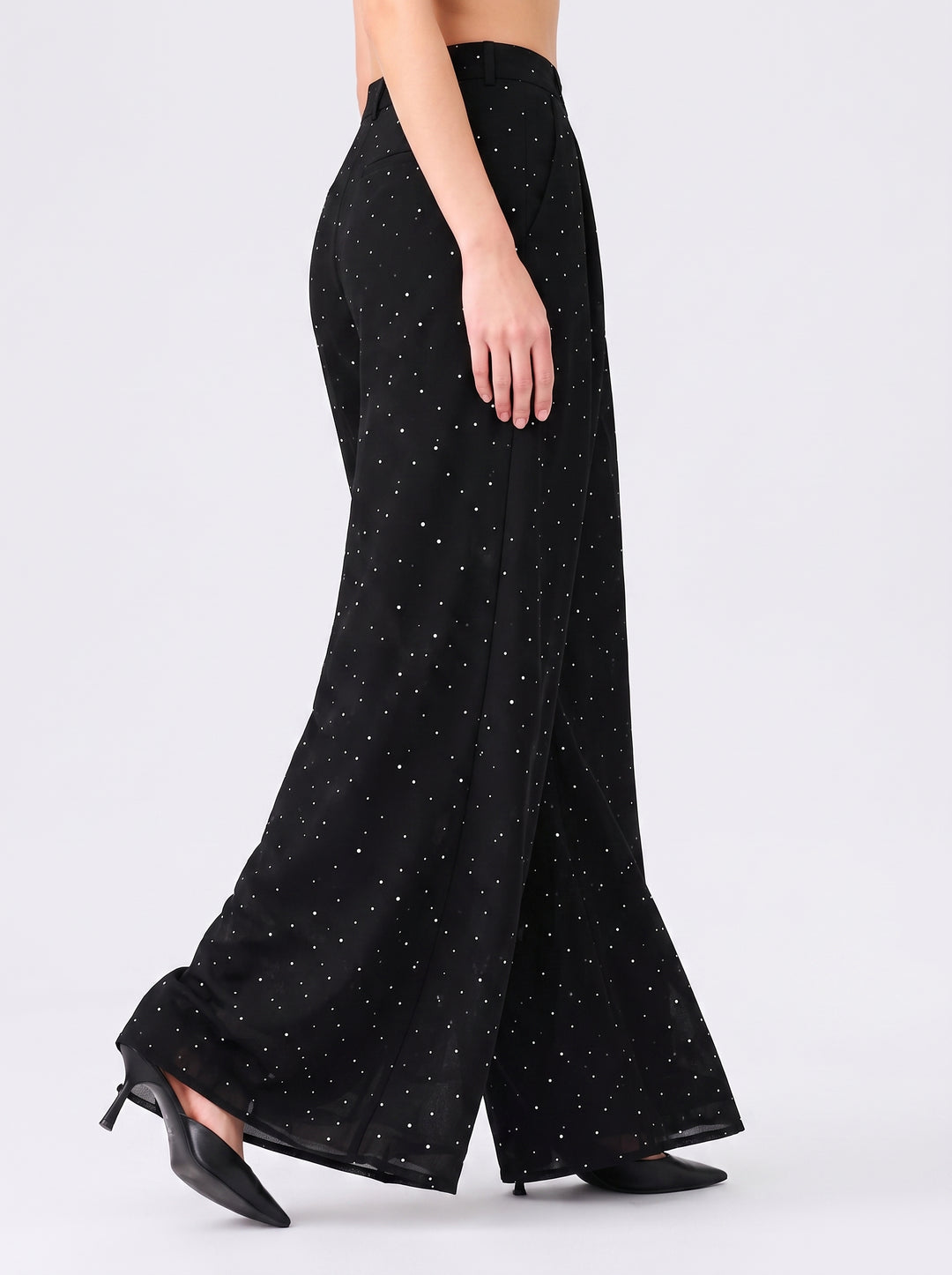 Mysha Polka Dot Trouser – Black