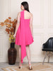 MAEVE Pink Asymmetric Georgette Dress