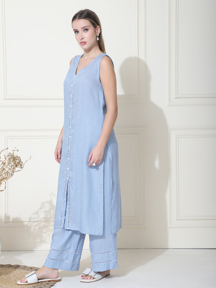 noha, Rayon pakistani set (Light-blue|white)