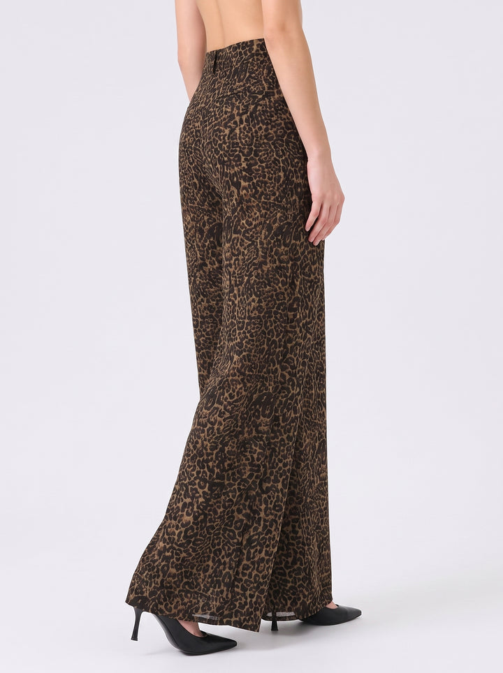 Mysha Leopard Print Trouser – Brown
