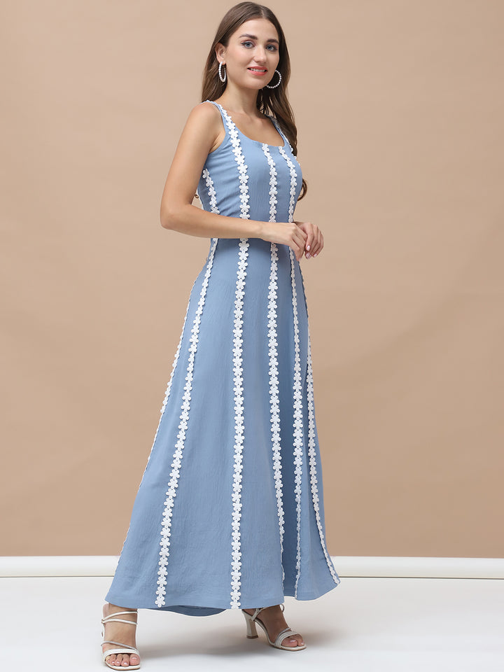 JULIET, LATTE CREPE Dress (POWDER BLUE)