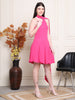 Fay, Flared Fit Georgette Western Wear Dress (Rosy Pink)