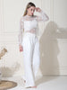 lisa, embroidered net indo western set (Clean white)