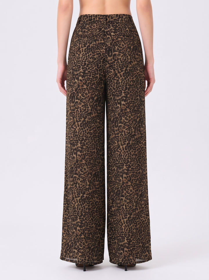 Mysha Leopard Print Trouser – Brown