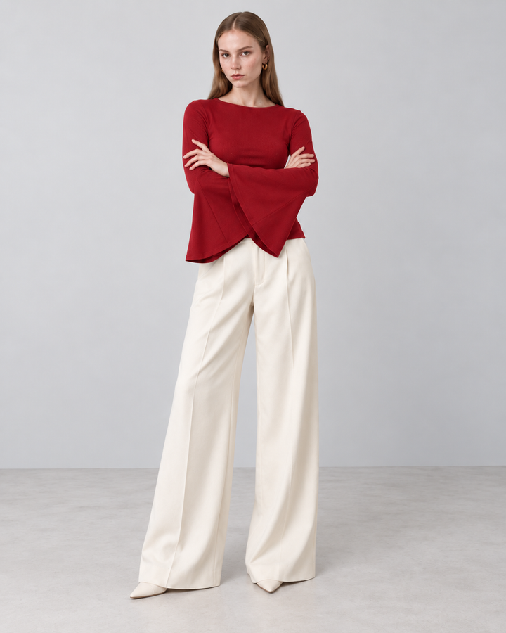 AUTUMN Knit Flare Sleeve Top