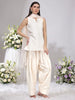 Nabia, Relaxed Fit  Kurta Indo western set (Oyster)