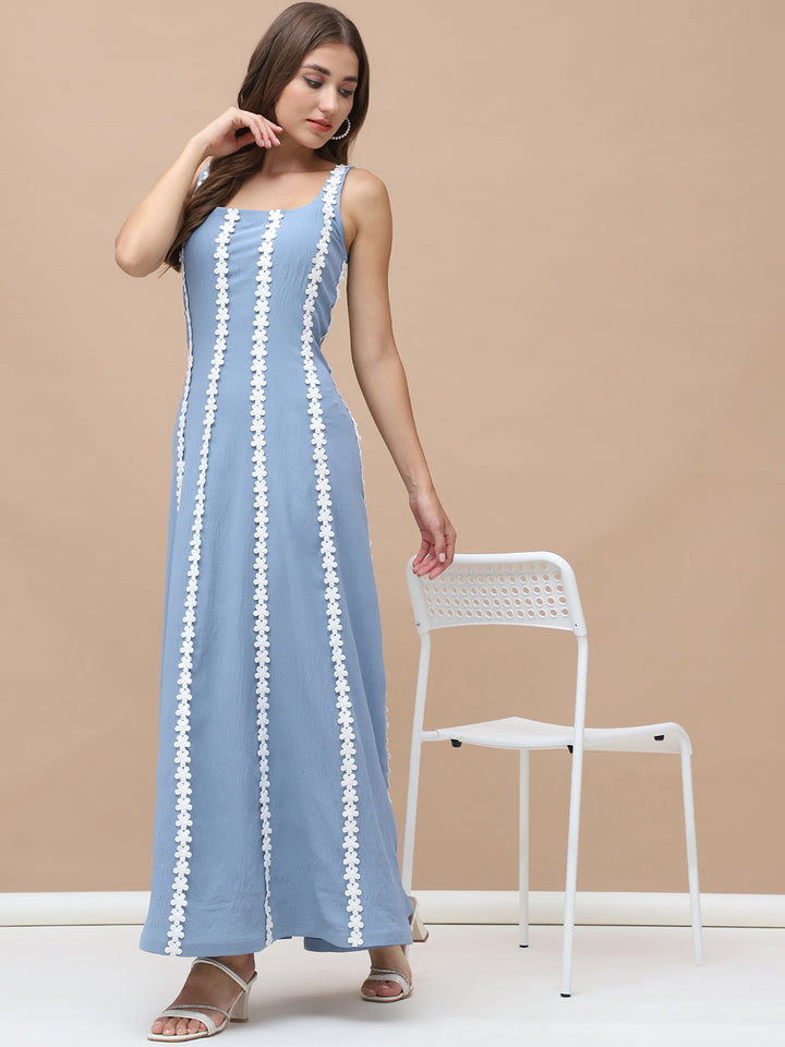 JULIET, LATTE CREPE Dress (POWDER BLUE)