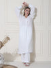 Aina, Crushed Hammer Pakistani Kurta Set (Clean-White)