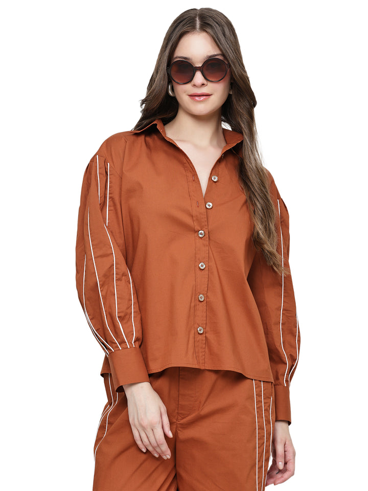 reina, lycra poplin trouser only (rust orange)