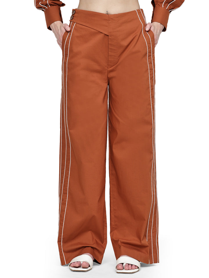 reina, lycra poplin trouser only (rust orange)