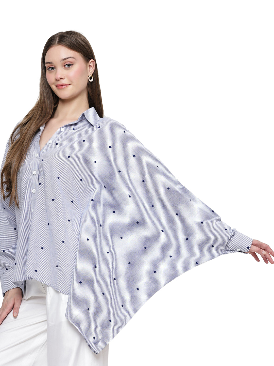 aafiyah, kaftan shirt only (blue/white)