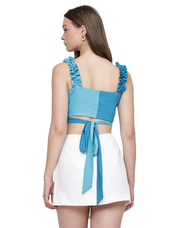 margaret, crepe georgette top only (aqua-sky Blue)