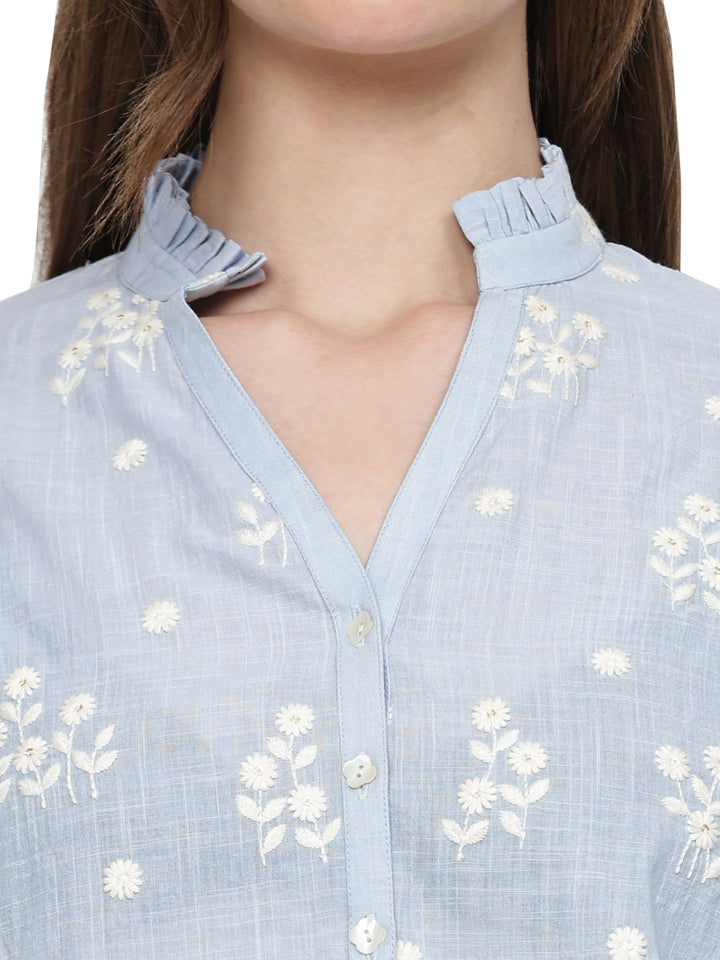 freya, cotton shirt only (Powder-Blue)