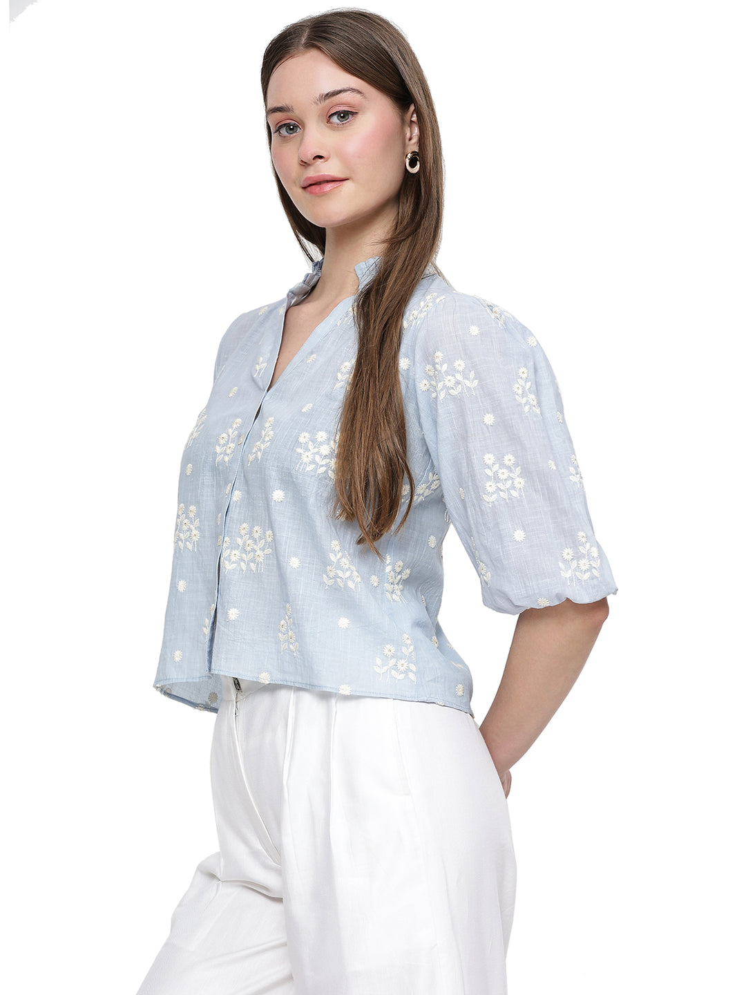 freya, cotton shirt only (Powder-Blue)