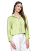 riri, twill satin shirt Only (lime green)