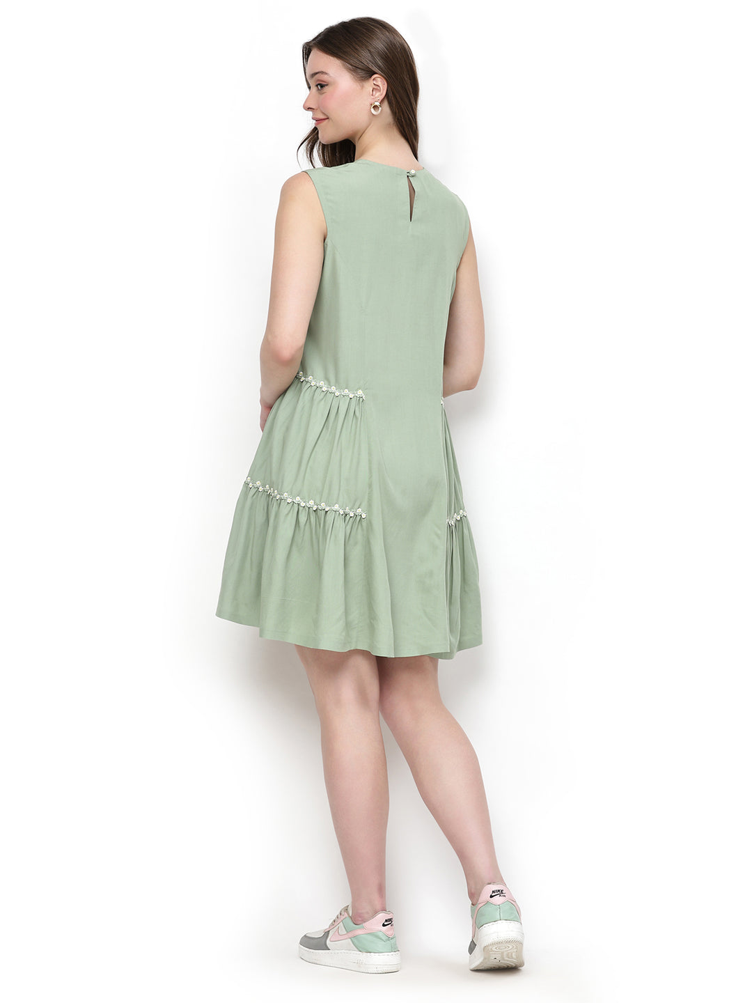 raha, rayon dress (Sage green)