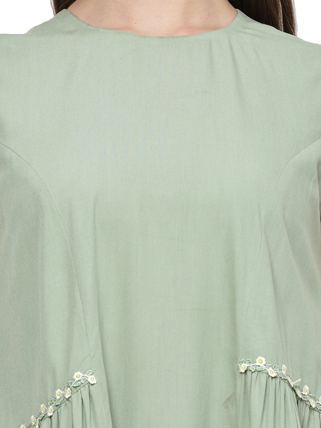 Buy Raha Rayon Western Dress (Sage Green) from Kelin Sage Green / Xs Buy Raha Rayon Western Dress (Sage Green) from Kelin Sage Green / Xs