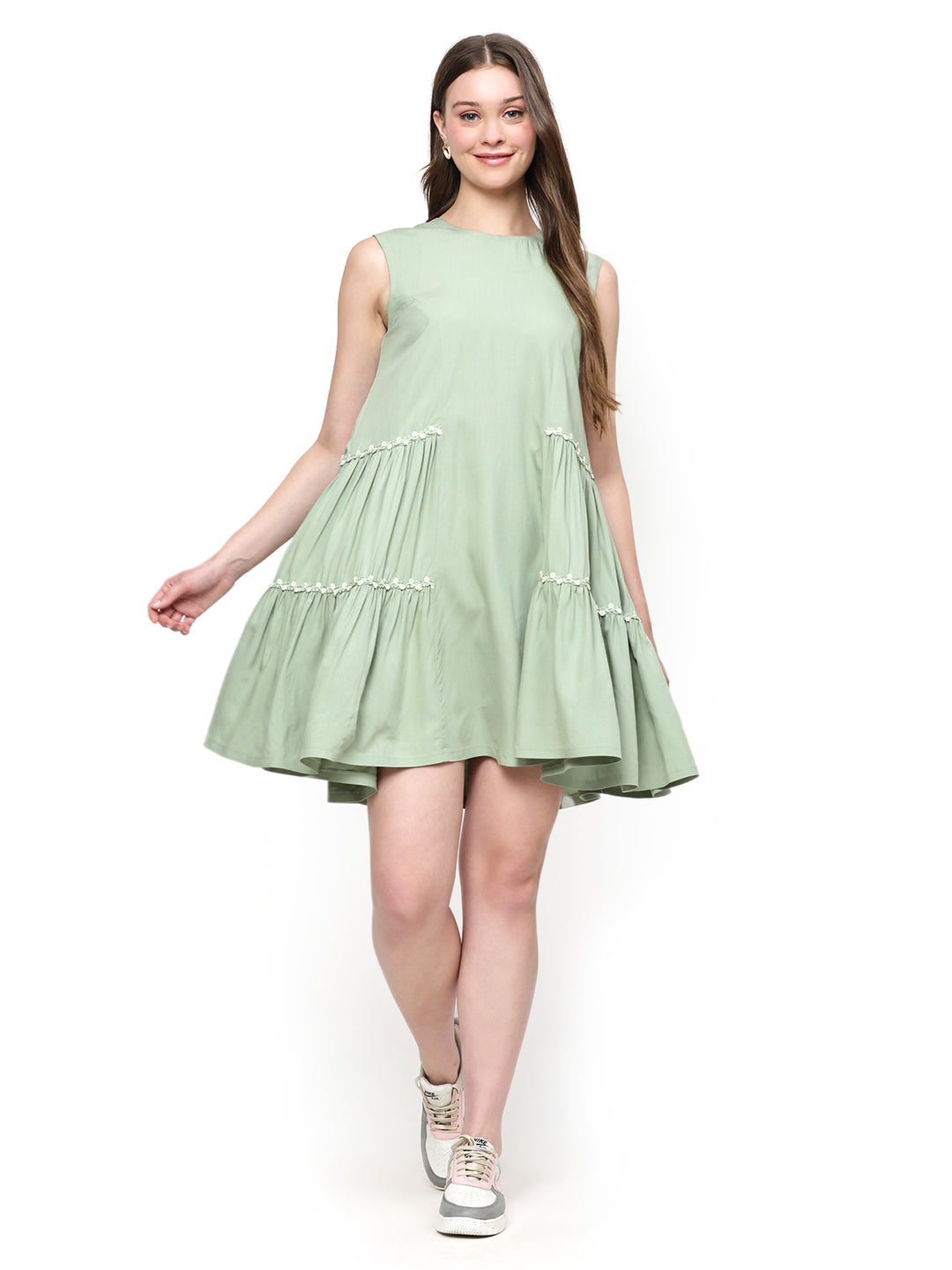 raha, rayon dress (Sage green)