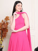 Fay, Flared Fit Georgette Western Wear Dress (Rosy Pink)